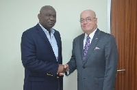 Ambassador Robert Porter Jackson with Minister of Energy, Boakye Agyarko
