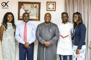 Health Minister, Hon. Alex Segbefia with Okyeame Kwame and others