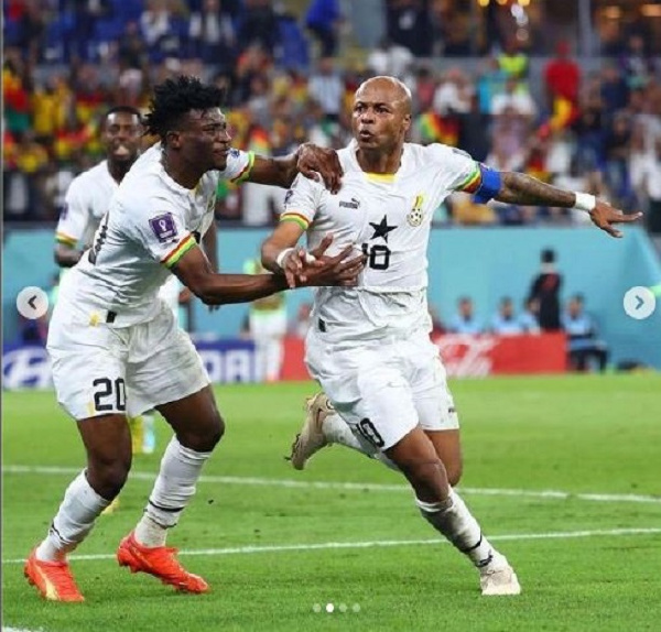 A photo of Mohammed Kudus and Andre Dede Ayew