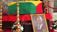 The remains of the former Secretary-General of UN, Kofi Annan was laid in state at AICC
