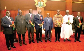 President Akufo-Addo , Vice-President Mahamudu Bawumia with the mini