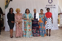 First Lady, Mrs. Rebecca Akufo-Addo with Former Second Lady Hajia and Second Lady, Samira Bawumia,