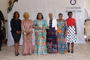 First Lady, Mrs. Rebecca Akufo-Addo with Former Second Lady Hajia and Second Lady, Samira Bawumia,