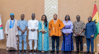 A file photo of Samuel Okudzeto Ablakwa and officials from NCCRI