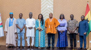 A file photo of Samuel Okudzeto Ablakwa and officials from NCCRI