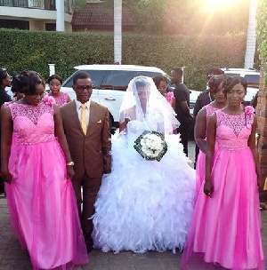 Selly Galley, bridesmaid and her father