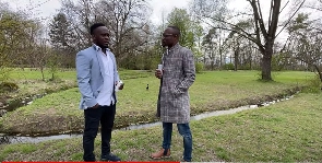 Owusu Afriyie (left) speaking to Mr Aidoo