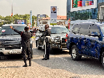 Mahama Investiture: IGP Dampare steps out of his car to direct traffic at inauguration grounds