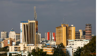 A general view shows a section of the skyline of the central business district of Nairobi, Kenya