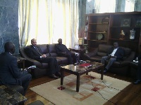 Speaker of Parliament Edward Doe Adjaho with some members of the Diplomatic corps