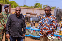 President Mahama and Energy Minister during the inspection tour