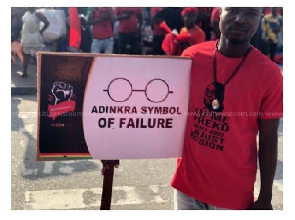 A protester with a placard