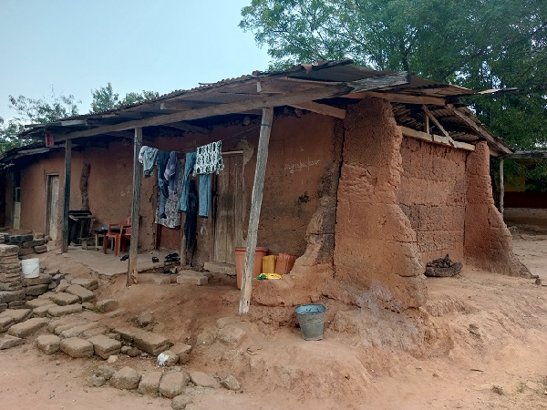 The staff block structure made of mud is presently riddled with cracks