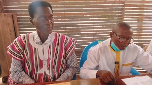 Leadership of the Volta Regional Kente Weavers Association addressing a press conference