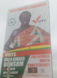 A billboard of Nana Kwaku Bonsam