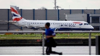 A British Airways plane on the runway