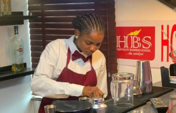 Internet Sensation, Damilola Adeparusi, popularly known as Chef Dammy at culinary school in Lagos