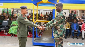 Port Security Manager Col. Benjamin Boamah hands over to Col. Daniel Atobrah Bondah