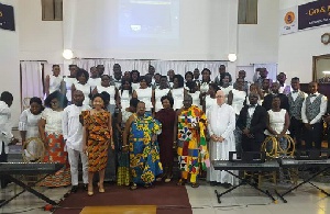 Father Campbell together with some Ghanaians who were honoured by Royal Philharmonic Choir