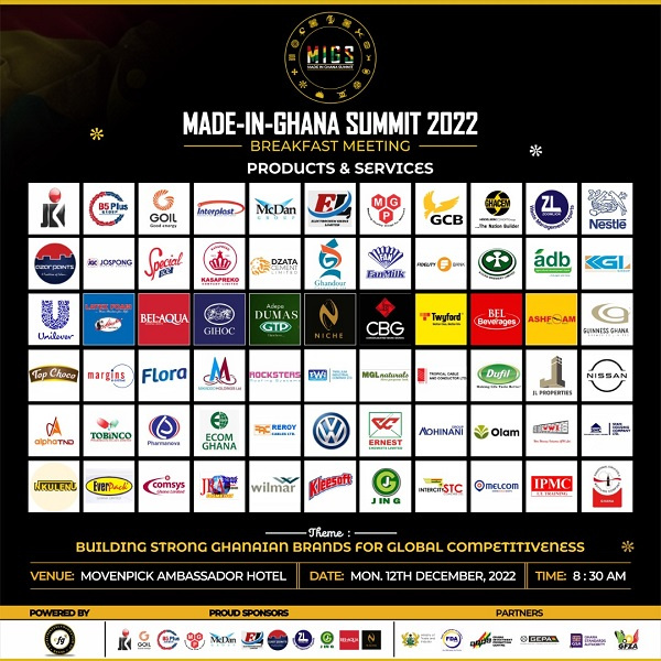 The Made in Ghana Summit 2022 (Breakfast Business Networking) will take place on December 12, 2022