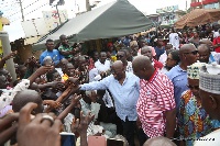 File photo: Nana Addo and other NPP executives on a campaign tour.