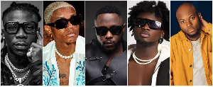 From L to R; Stonebwoy, Kidi, Medikal, Kuami Eugene and King Promise