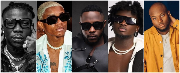 From L to R; Stonebwoy, Kidi, Medikal, Kuami Eugene and King Promise