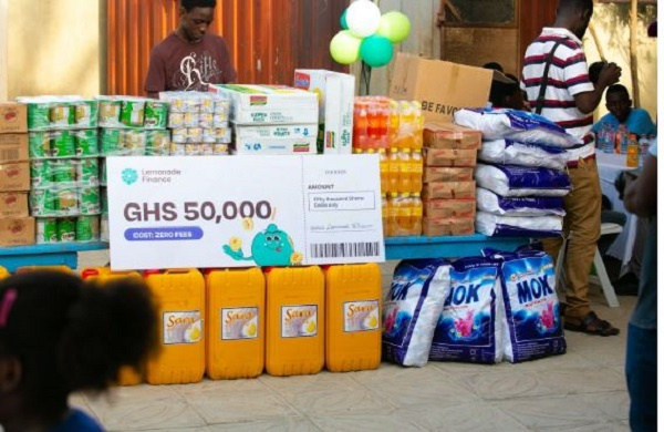 The donated items on display