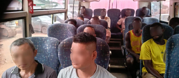 The suspects, comprising seven (7) Chinese nationals and ten (10) Ghanaians