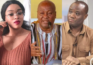 L-R: Anne Sansa Daly, President John Dramani Mahama and Felix Kwakye Ofosu