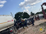 Three injured in fuel tanker crash
