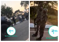 A screenshot from the video capturing the presence of the military and alleged elders of the church