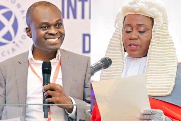 Martin Kpebu (L) and Justice Gertrude Torkornoo (R)