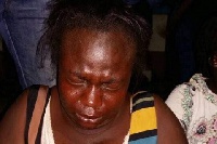 A female suspect, said to be the woman, who was seen setting ablaze the body of late Captain Maxwell