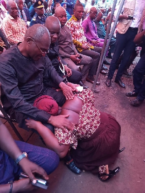 Defence and Interior Committee Chairman, Kennedy Agyapong consoling Sherif's mother