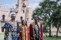 The three were adorned in the traditional 'kaba'