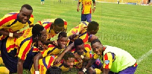 Players of Hearts of Oak in a jubilant mood