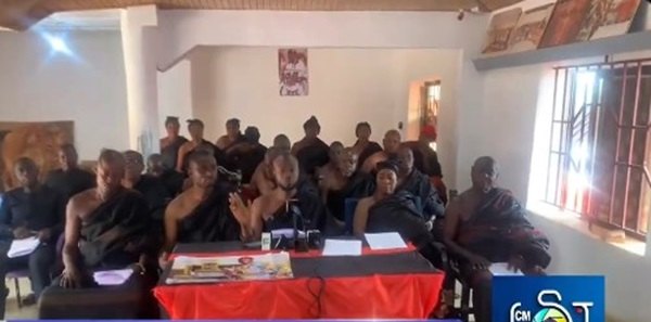 Members of the Goaso Traditional Council addressing the media