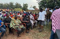 Professor Christopher Ameyaw Akumfi speaking to party executives