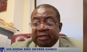 Screenshot of Eric Okyere Darko from zoom interview with Good Evening Ghana on Metro TV.