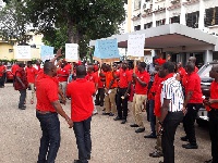 PUWU members demonstrate to protect and defend their interest