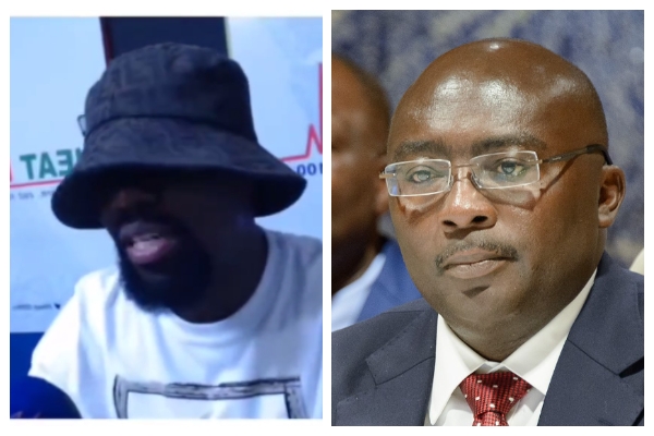 Kwabena Marfo (left) apologizes to Dr. Bawumia (right)
