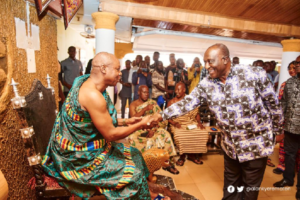 Alan Kyerematen in a handshake with the Goasohene