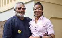 Dr. Zanetor Agyeman-Rawlings with her late dad, JJ Rawlaings