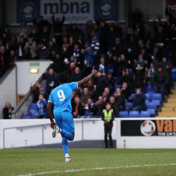 Akwasi Asante on target for Chesterfield in win over Weymouth