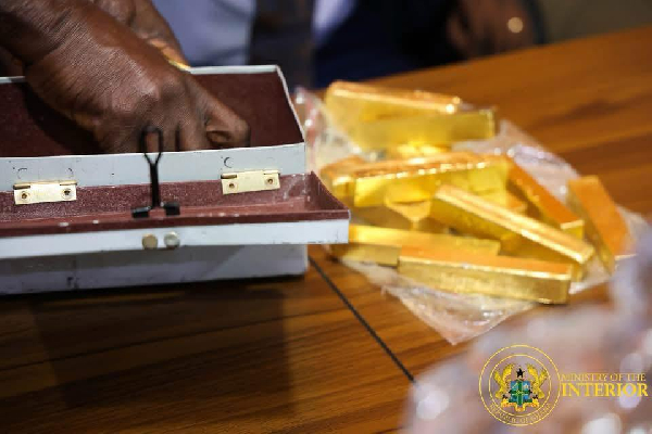 The gold bars were seized by officers of the Upper East Command of the Narcotics Control Commission