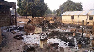 Ruins after clashes