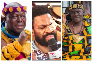 L-R: Otumfuo, Kofi Adomah and Dormaahene