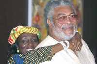 Former First Lady, Nana Konadu Agyeman-Rawlings with husband, Jerry John Rawlings