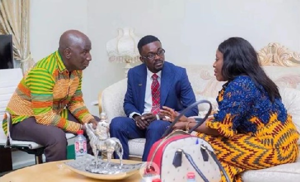 Tourism, Arts and Culture Minister Catherine Afeku, Agya Koo Nimo and Zylofon Media CEO, Nana Appiah